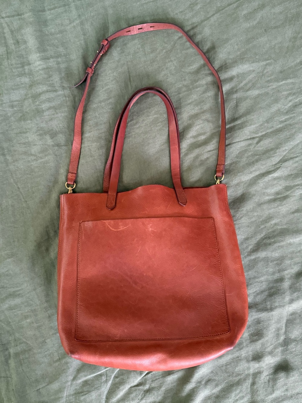 Madewell Classic Leather Tote Bag in Cognac Brown - Picture 4 of 5
